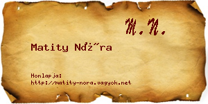 Matity Nóra névjegykártya